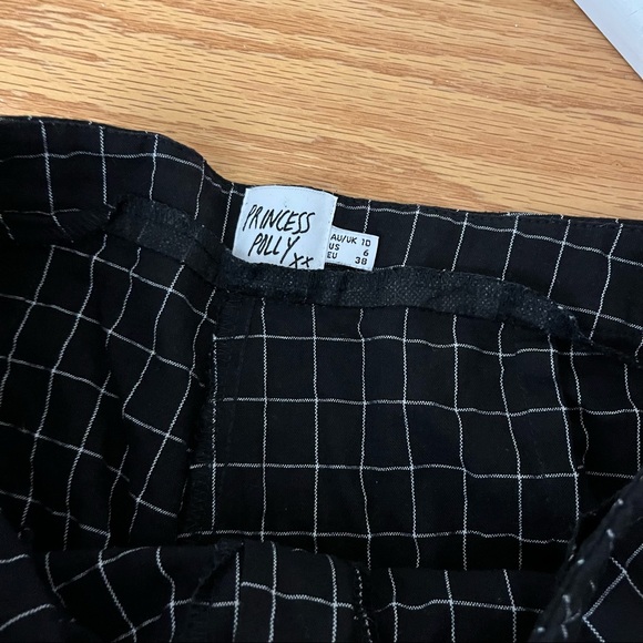 Princess Polly 7/8 Length Black and White Pants Size 6 - Picture 2 of 2